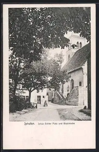 AK Iphofen, Julius Echter Platz und Blutskirche
