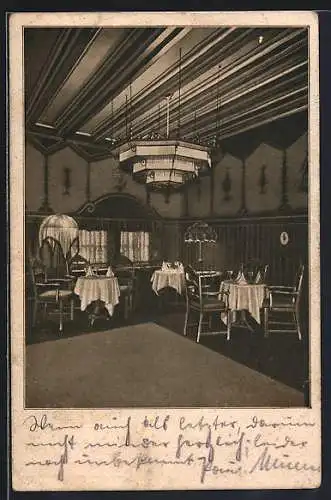 AK Freiburg i. B., Casino-Restaurant, Seitenansicht der Diele, Belfortstrasse 3