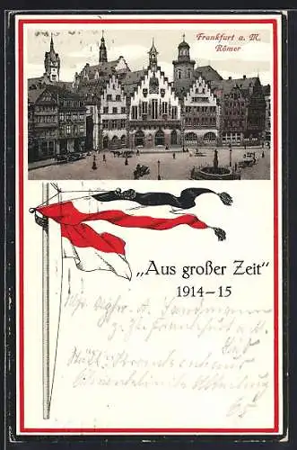 AK Alt-Frankfurt, Blick auf den Römer, Reichsbanner