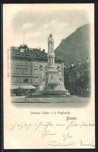 AK Bozen, Denkmal Walter von der Vogelweide