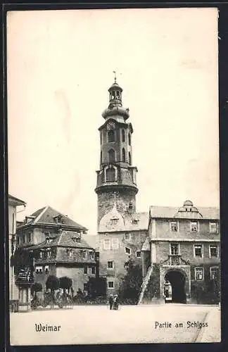 AK Weimar / Thüringen, Partie am Schloss
