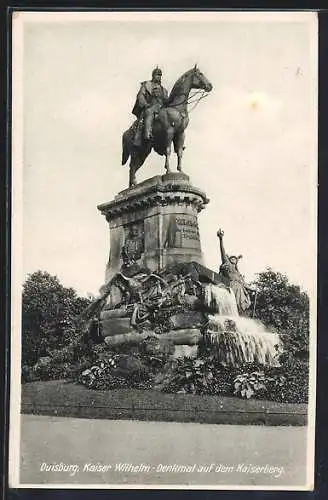 AK Duisburg, Kaiser Wilhelm-Denkmal auf dem Kaiserberg