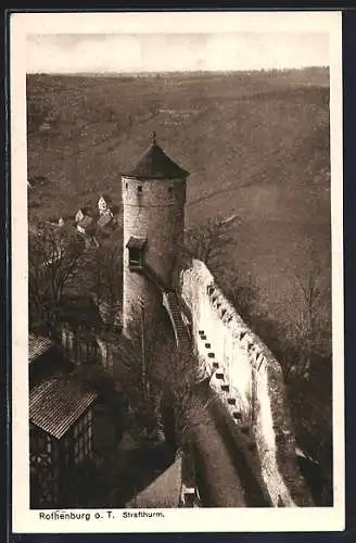 AK Rothenburg o. T., Strafturm aus der Vogelschau