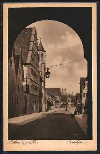 AK Rothenburg / Tauber, Blick in Spitalgasse