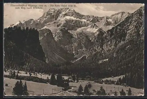 AK Altprags, Talansicht mit Wald und Hohe Gaisl