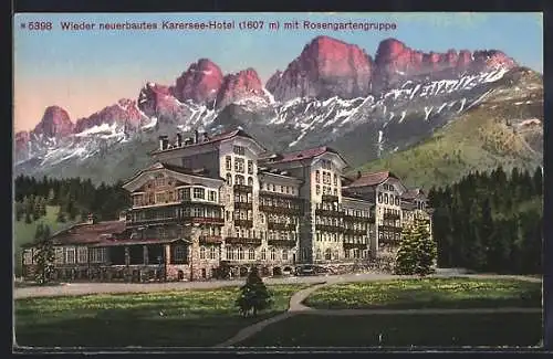 AK Karersee, Hotel mit Rosengartengruppe