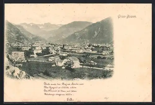 AK Gries-Bozen, Totalansicht mit Bergen