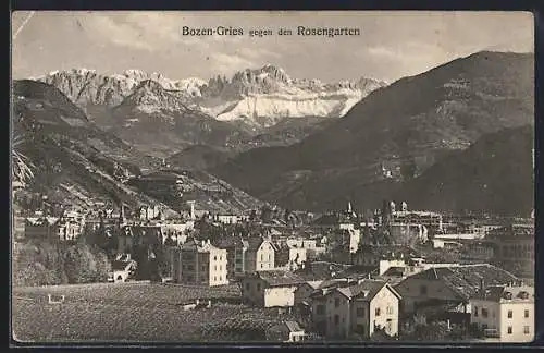 AK Bozen-Gries, Blick gegen den Rosengarten