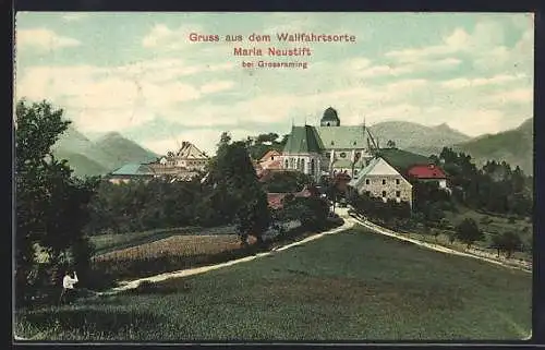 AK Maria Neustift, Blick ur Wallfahrtskirche