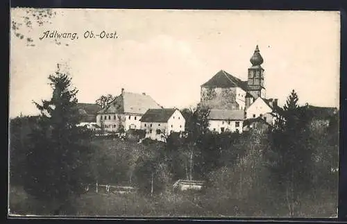 AK Adlwang /Ob.-Oest., Ortspartie mit Kirche
