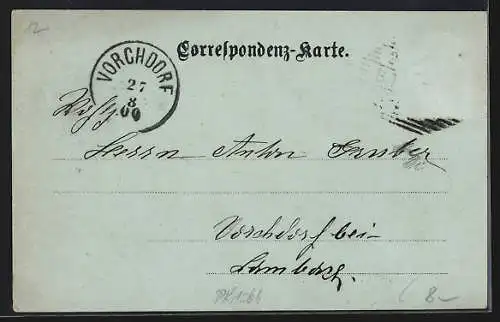 Mondschein-AK Losenstein, Teilansicht mit Strassenpartie