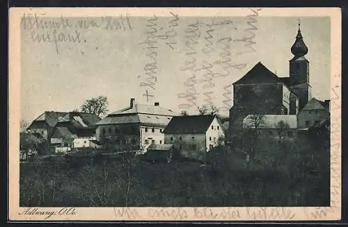 AK Adlwang /O.-Oe., Ortspartie mit Kirche