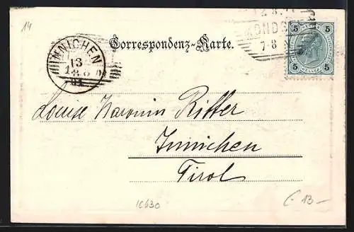 AK Mondsee, Teilansicht mit Bergen