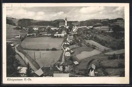 AK Königswiesen /O.-Oe., Teilansicht mit Kirche und Strassenpartie