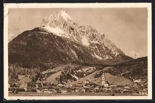 AK Mittenwald, Blick zum Wetterstein WHW Winterhilfswerk 1934 /35