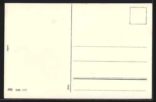 AK Mann hilft Frau mit tropfender Nase beim Wolle knäueln, Neujahrsgruss