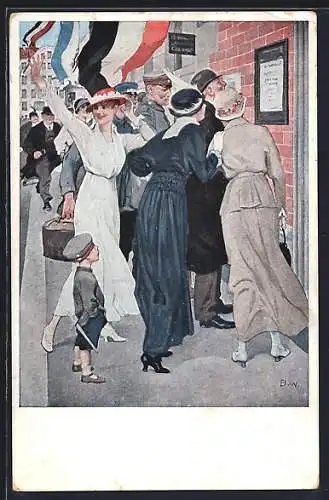 Künstler-AK Brynolf Wennerberg: Siegesdepesche für Deutsches Volk