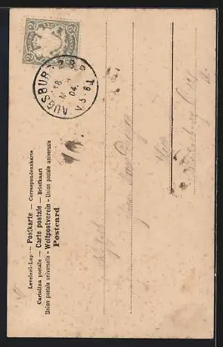 AK Buchstabe M, Frauen mit Lyra und Malerpalette