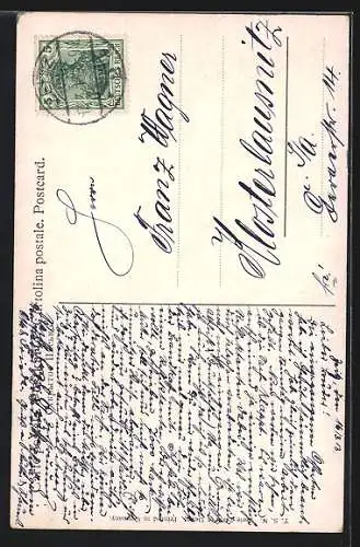 AK Paar tanzt auf Schlittschuhen übers Eis