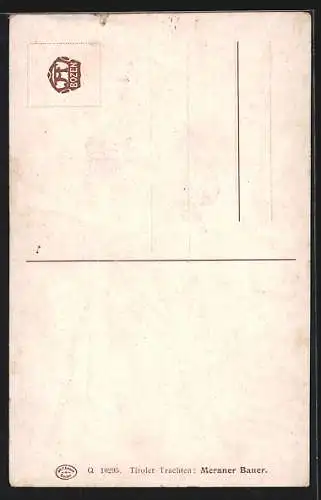 AK Meran, Meraner Bauer in Tracht, mit Knüppel