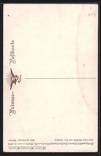 Künstler-AK Wohlgemuth & Lissner, Primus-Postkarte No.3065: Der Kaktusfreund - Mann mit Pfeife pflegt seine Kakteen