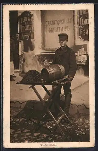 AK Russischer Strassen-Händler verkauft getrocknete Birnen