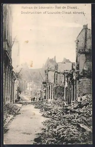 AK Louvain, Rue de Diest, Ruines