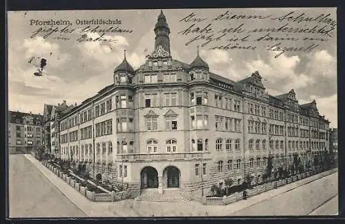 AK Pforzheim, Ansicht der Osterfeldschule