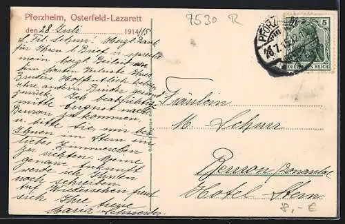 AK Pforzheim, Ansicht der Osterfeldschule