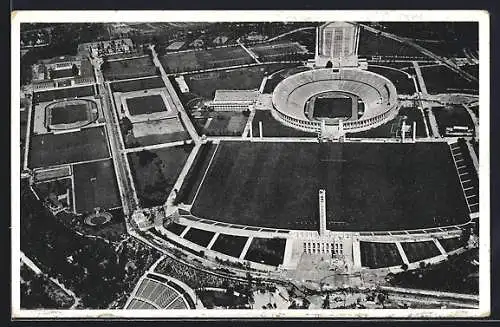 AK Berlin, Luftaufnahme des Reichssportfeld, Olympiastadion