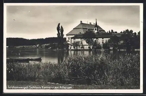 AK Kammer am Attersee, Uferpartie mit Schloss