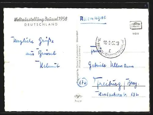 AK Bruxelles, Weltausstellung 1958, Festgelände Deutschland