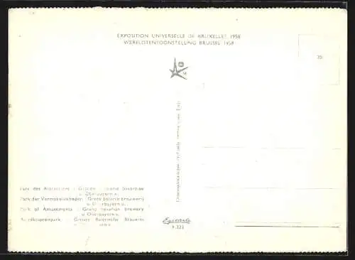 AK Bruxelles, Exposition Universelles 1958, Attraktionenpark, Grosse Bayerische Brauerei Oberbayern