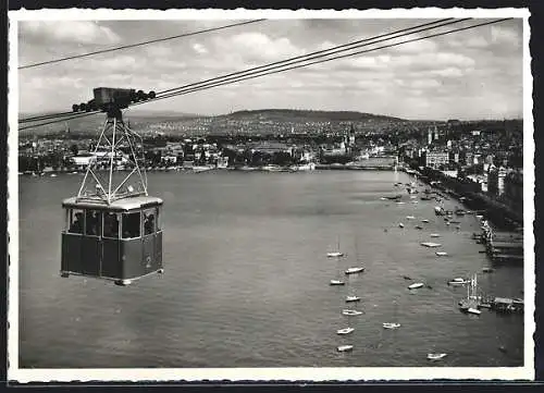 AK Zürich, Schweizerische Landesausstellung 1939, Schwebebahn und Stadtansicht