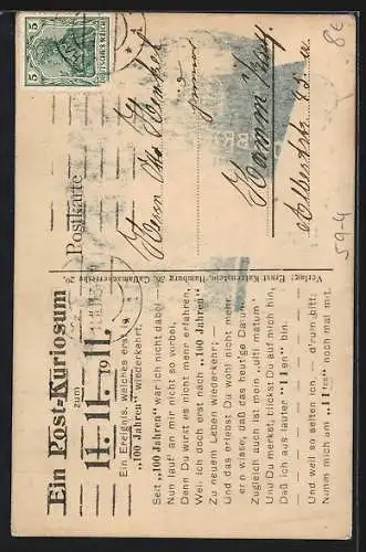 Künstler-AK Hamburg, Postbriefkasten, 11.11.11 11 Uhr, Brief