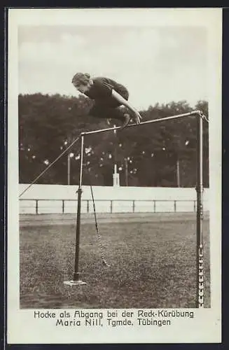 AK Hocke als Abgang bei der Reck-Übung, Maria Nill, Tgmde. Tübingen