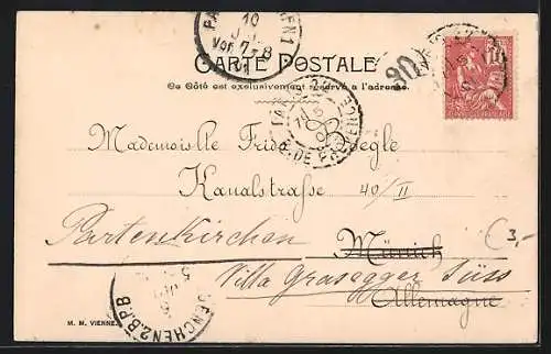 AK Junge Damen mit Harfe, Blumen, Ornamente, Jugendstil
