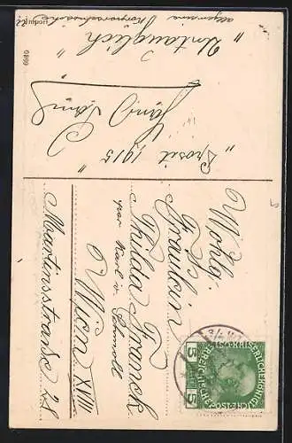 Präge-AK Postkutsche auf der Strasse im Winter, Neujahrsgruss