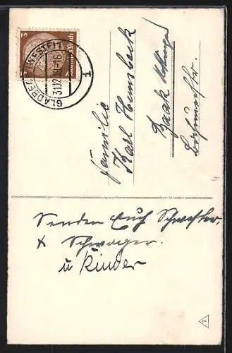 AK Postkutsche auf der Strasse im Winter, Neujahrsgruss