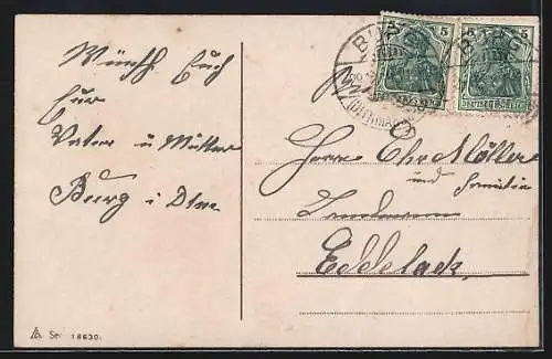 AK Kleines Mädchen sitzt in der Postkutsche, Neujahrsgruss