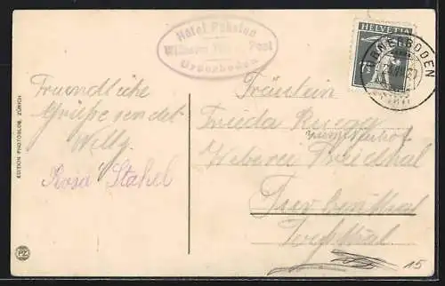 AK Postkutsche auf der Klausenstrasse mit Selbsanft