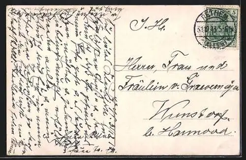 AK Postkutsche auf der Strasse im Winter, Neujahrsgruss