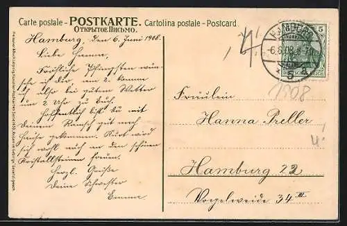 AK Postkutsche vor einem Gasthof, Pfingstgruss