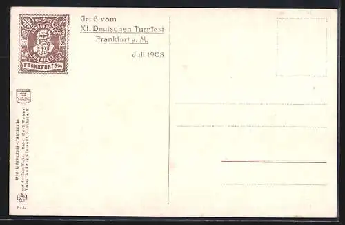 Künstler-AK Frankfurt / Main, XI. Deutschen Turnfest 1908, Wappen