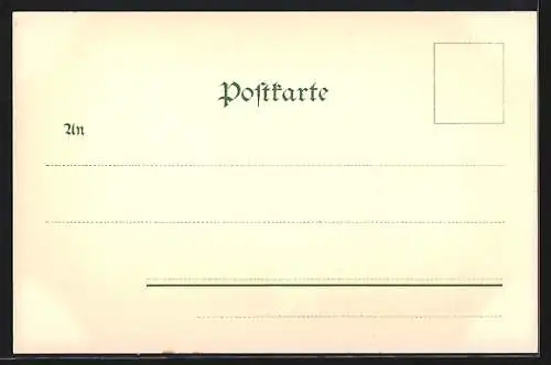 Lithographie Der wunderbare Fischzug, Angler fängt Briefmarke