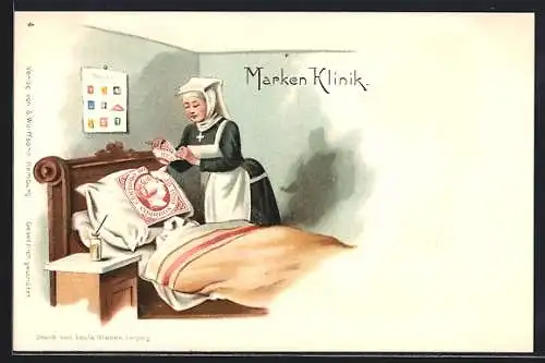 Lithographie Marken-Klinik, Briefmarken, Metamorphose