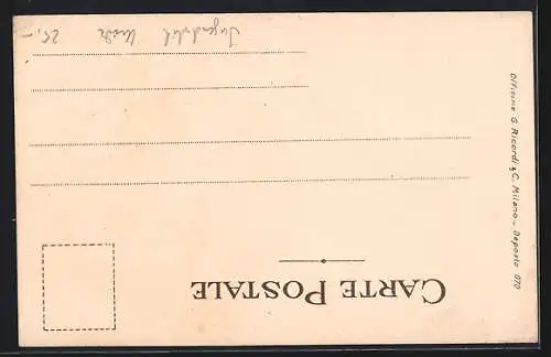 Künstler-AK sign. Leopoldo Metlicovitz: Kussszene aus der Oper Tosca