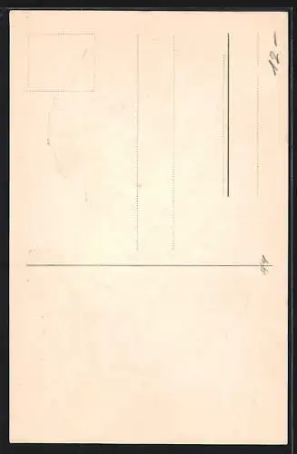 Künstler-AK Matur 1922, Buldogge jagt Studenten