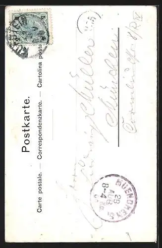 Künstler-AK Ernst Platz: No. 2802, Zwei Bergsteiger beim erklimmen des Gipfels