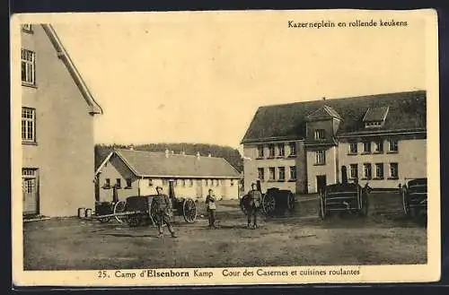 AK Camp d`Elsenborn, Cour des Casernes et cuisines roulantes